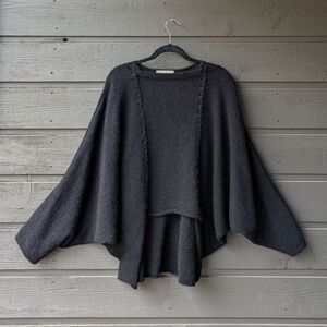 Anthropologie Wol Hide Alpaca Wool HandKnit Cocoon Poncho Pullover Sweater M/L